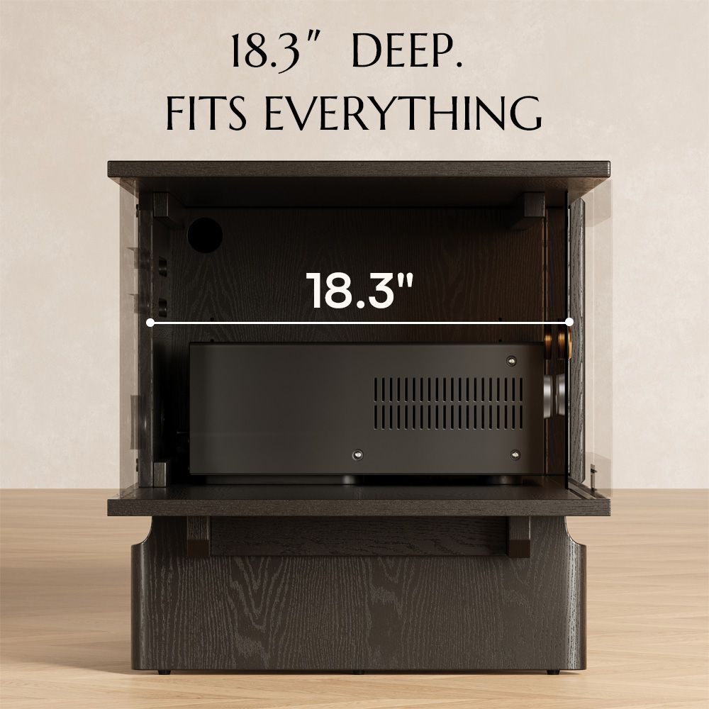 Slatted Design Black Plywood TV Stands