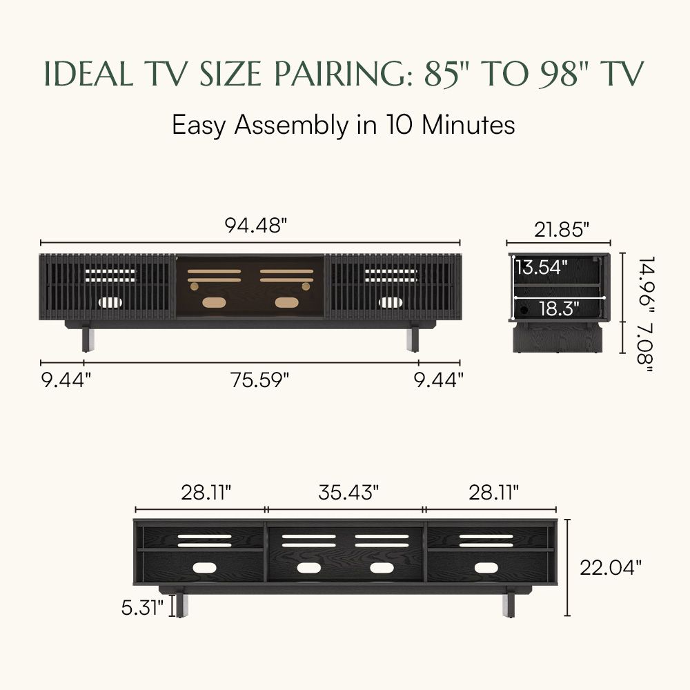 Arboren Black Plywood TV Stands