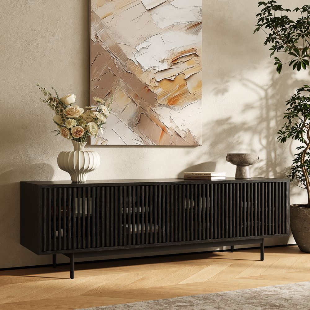 Perfect for 65 Inch TV Black MDF TV Stands