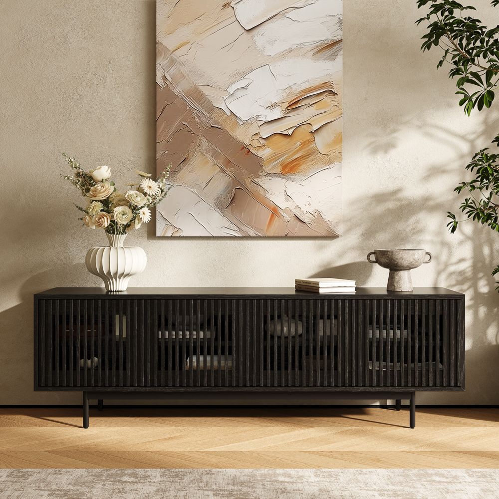 with Storage Black MDF TV Stands