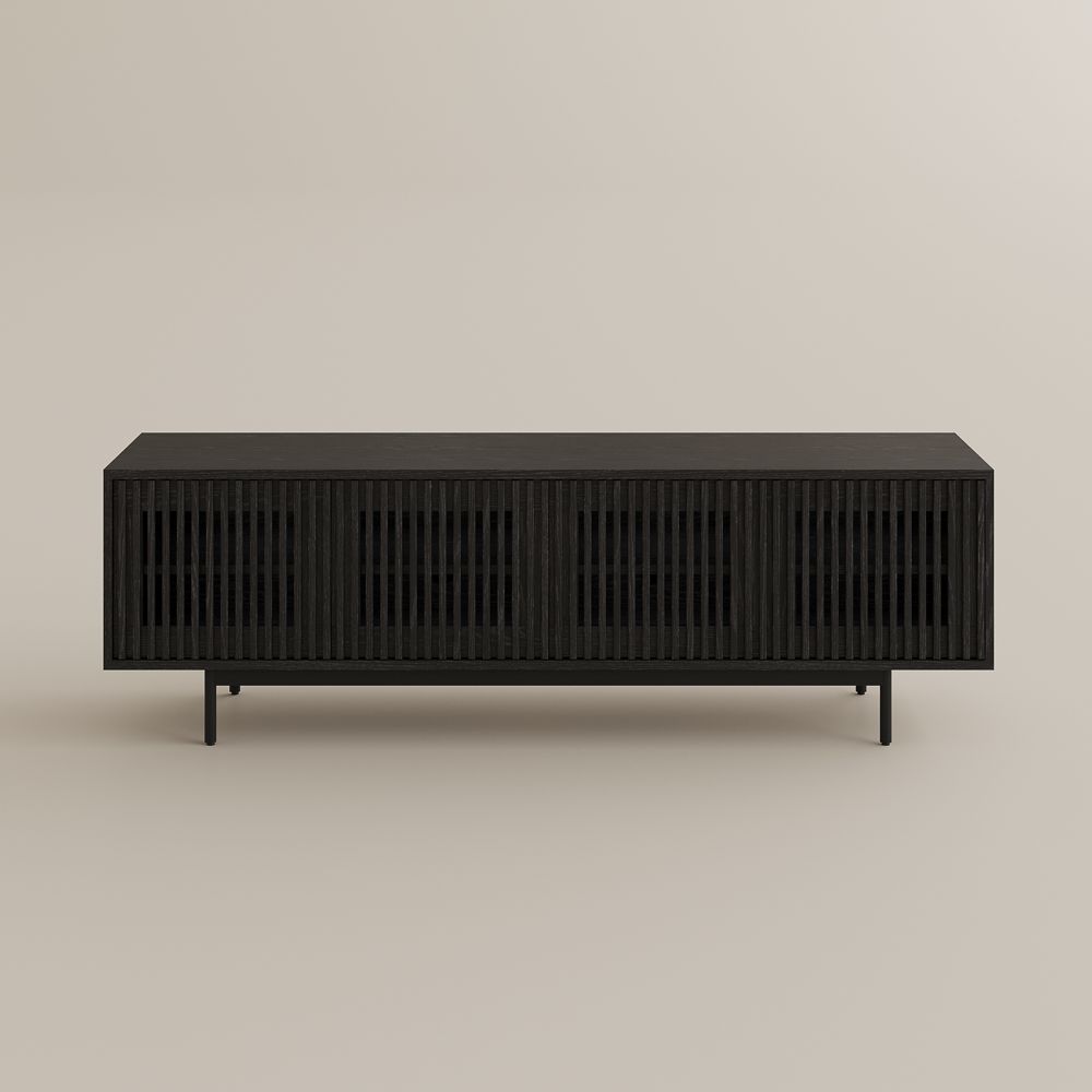 with Doors Black MDF TV Stands