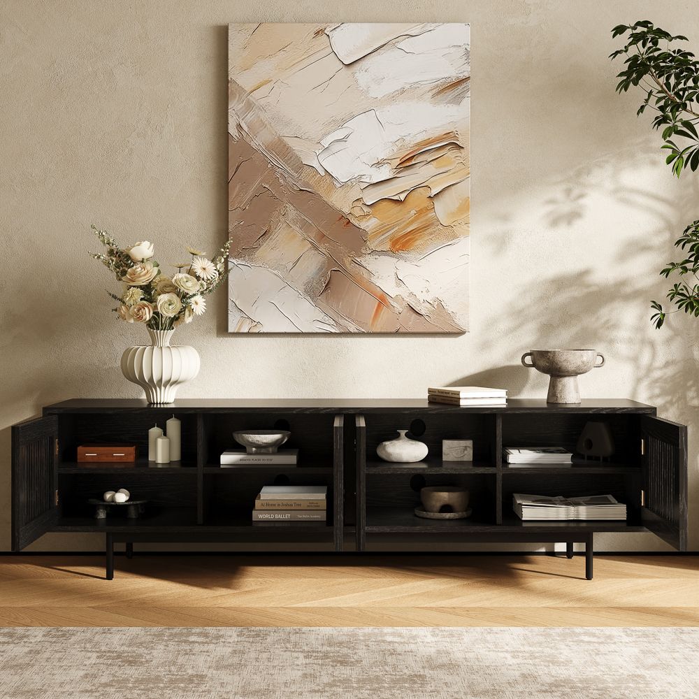 Mid Century Modern Black MDF TV Stands