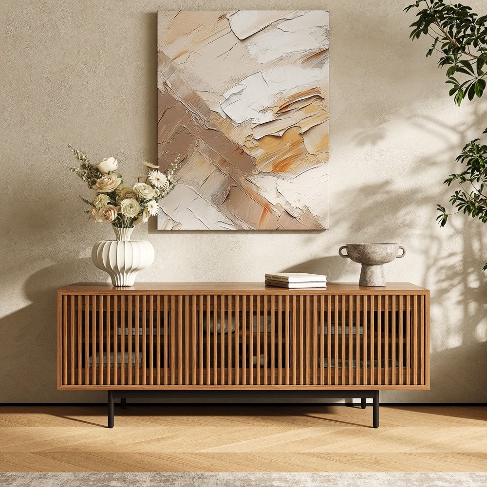 Aeolus Walnut Color MDF TV Stands