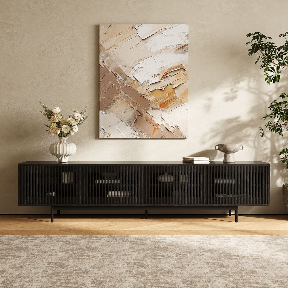 Mid Century Modern Black MDF TV Stands