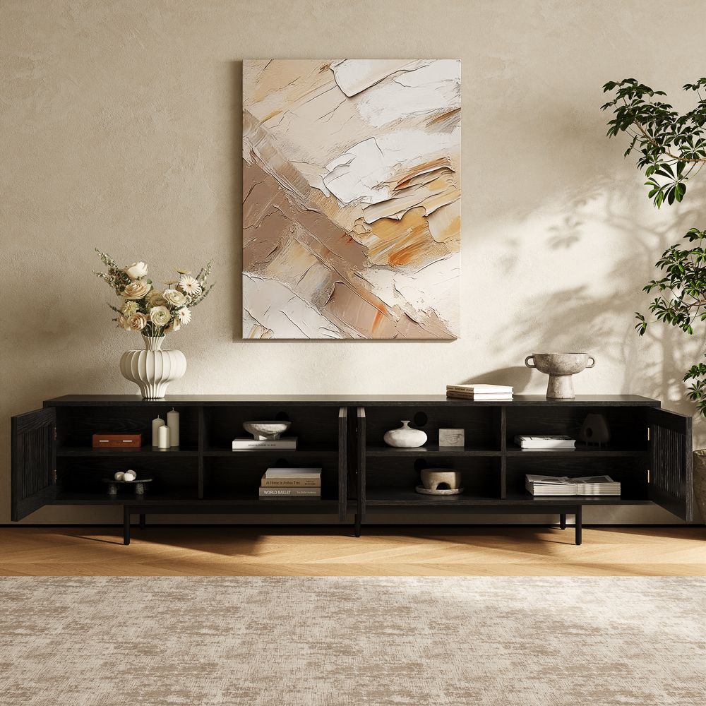Aeolus Black MDF TV Stands