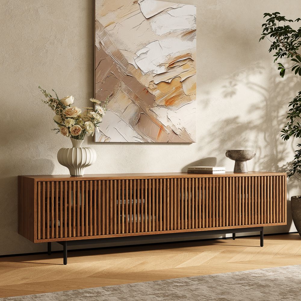 with Storage Walnut Color MDF TV Stands