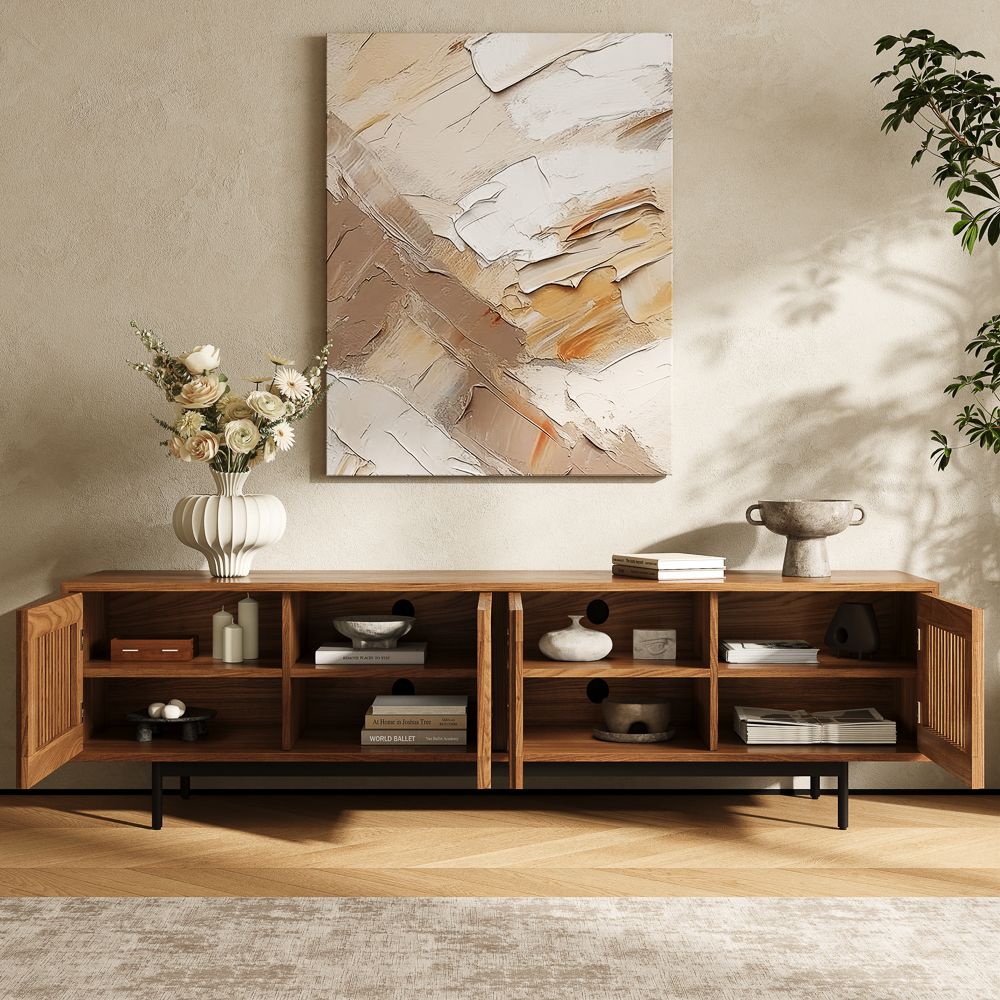 Large Walnut Color MDF TV Stands