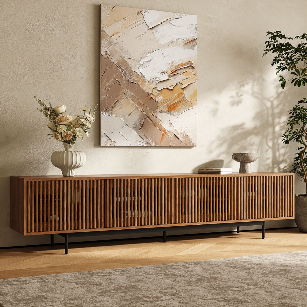 Brown Walnut Color MDF TV Stands