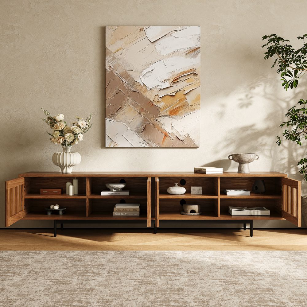 Living Room Walnut Color MDF TV Stands