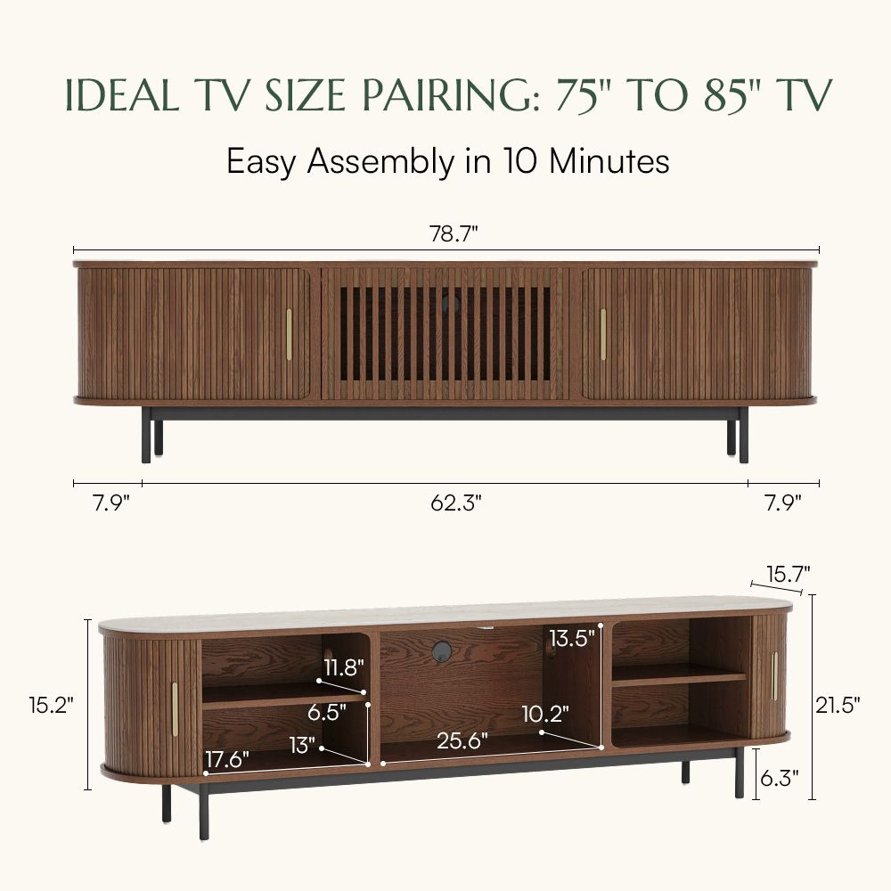 Large Walnut Color Plywood TV Stands