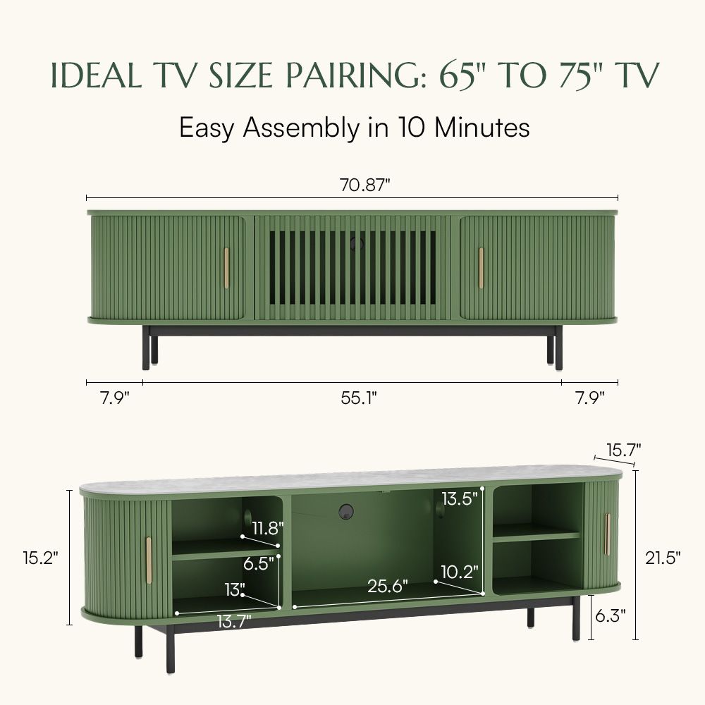 Modern Green Sintered Stone TV Stands