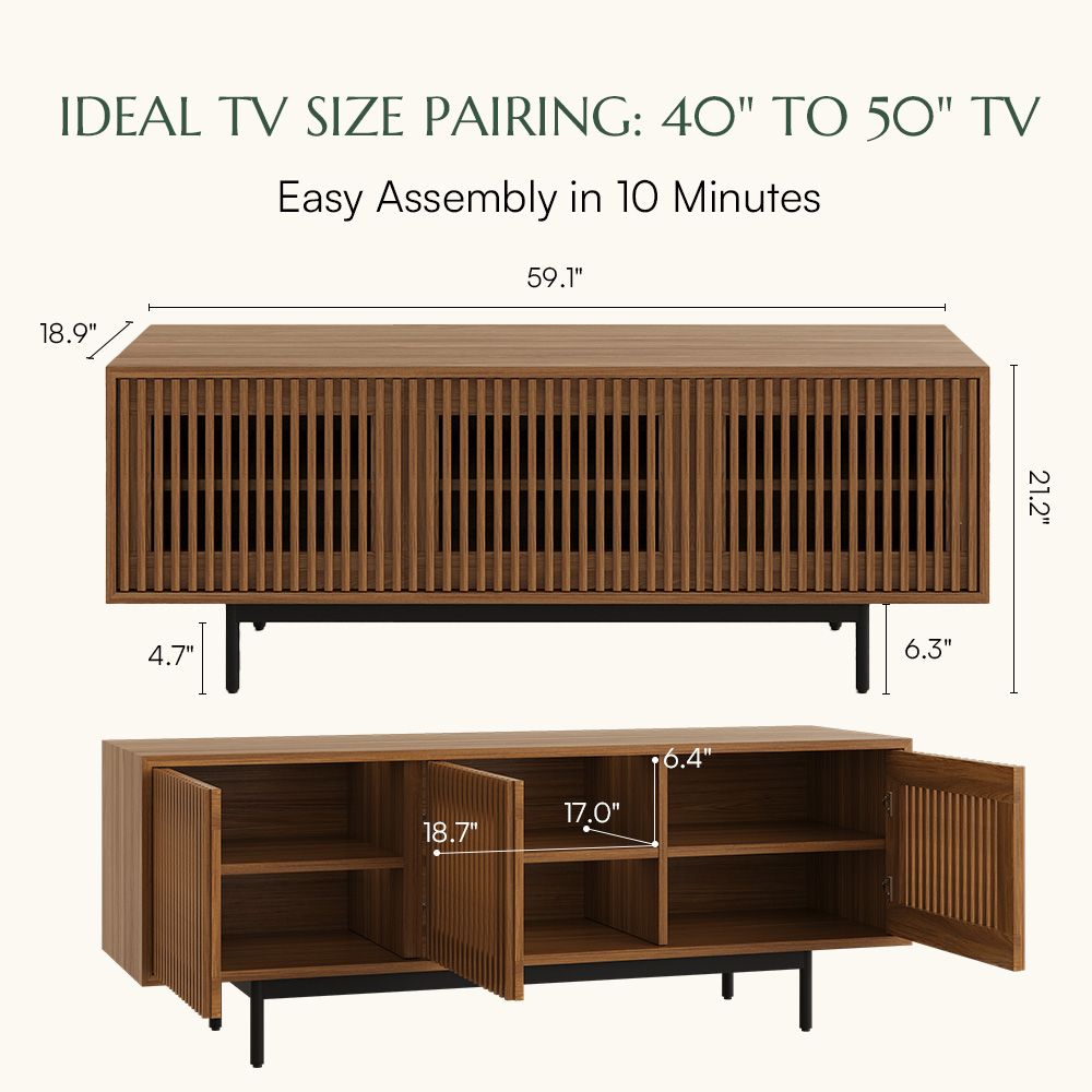 Living Room Walnut Color MDF TV Stands