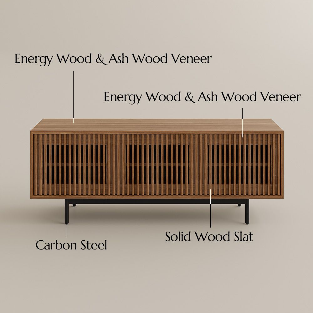 with Doors Walnut Color MDF TV Stands