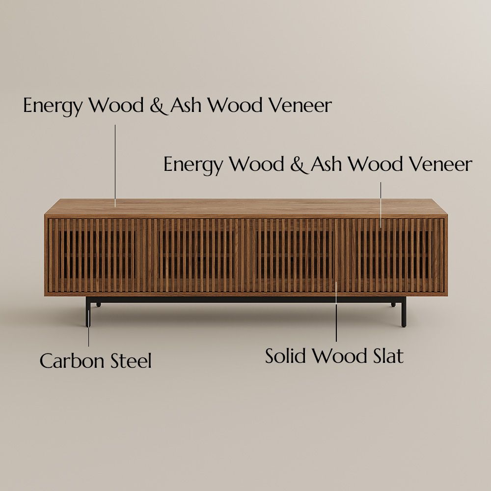 Mid Century Modern Walnut Color MDF TV Stands