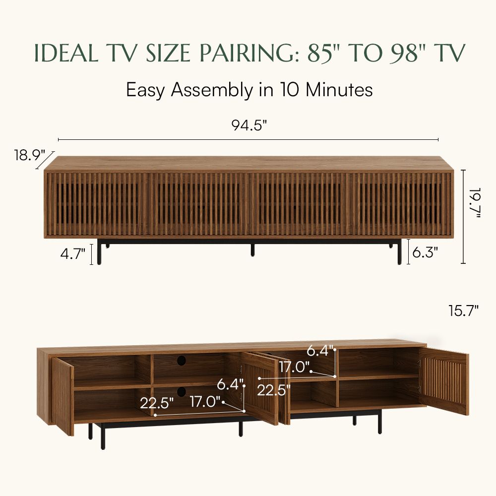 Living Room Walnut Color MDF TV Stands