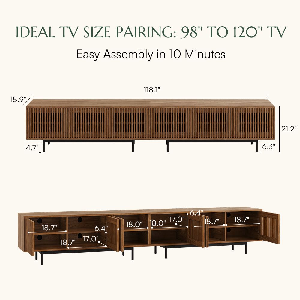 Large Walnut Color MDF TV Stands