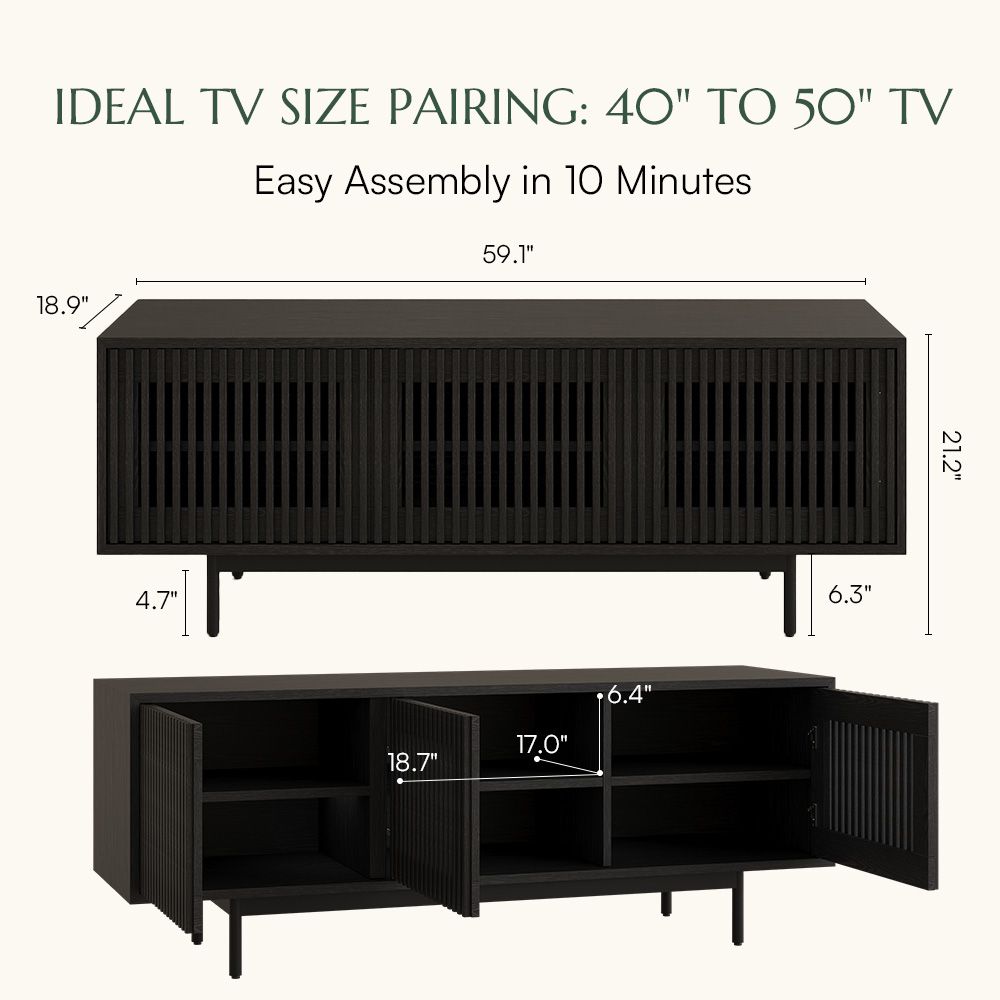 with Shelves Black MDF TV Stands