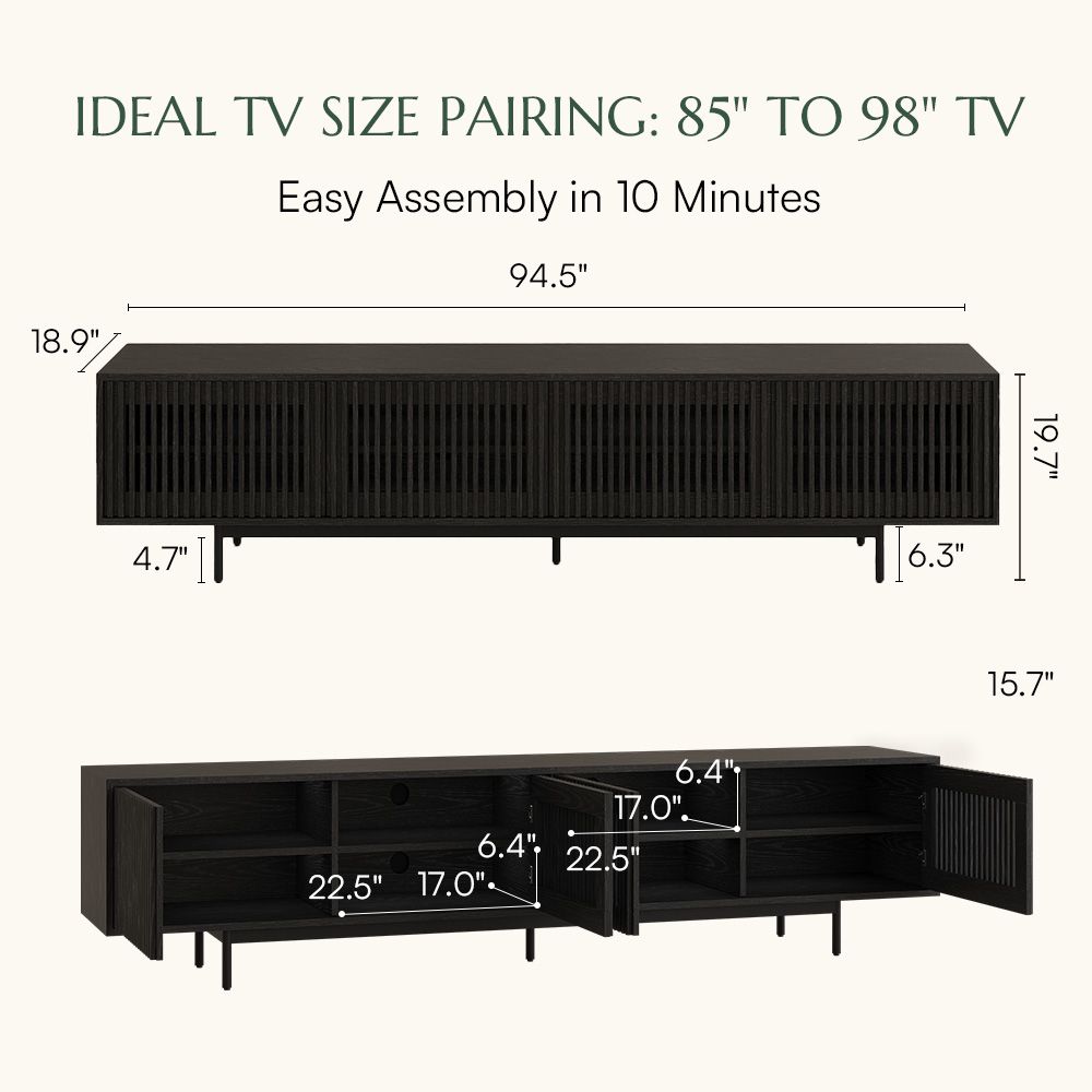 Aeolus Black MDF TV Stands