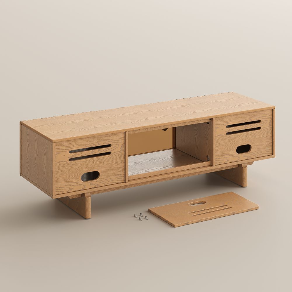 Mid Century Modern Natural Wood Color Plywood TV Stands