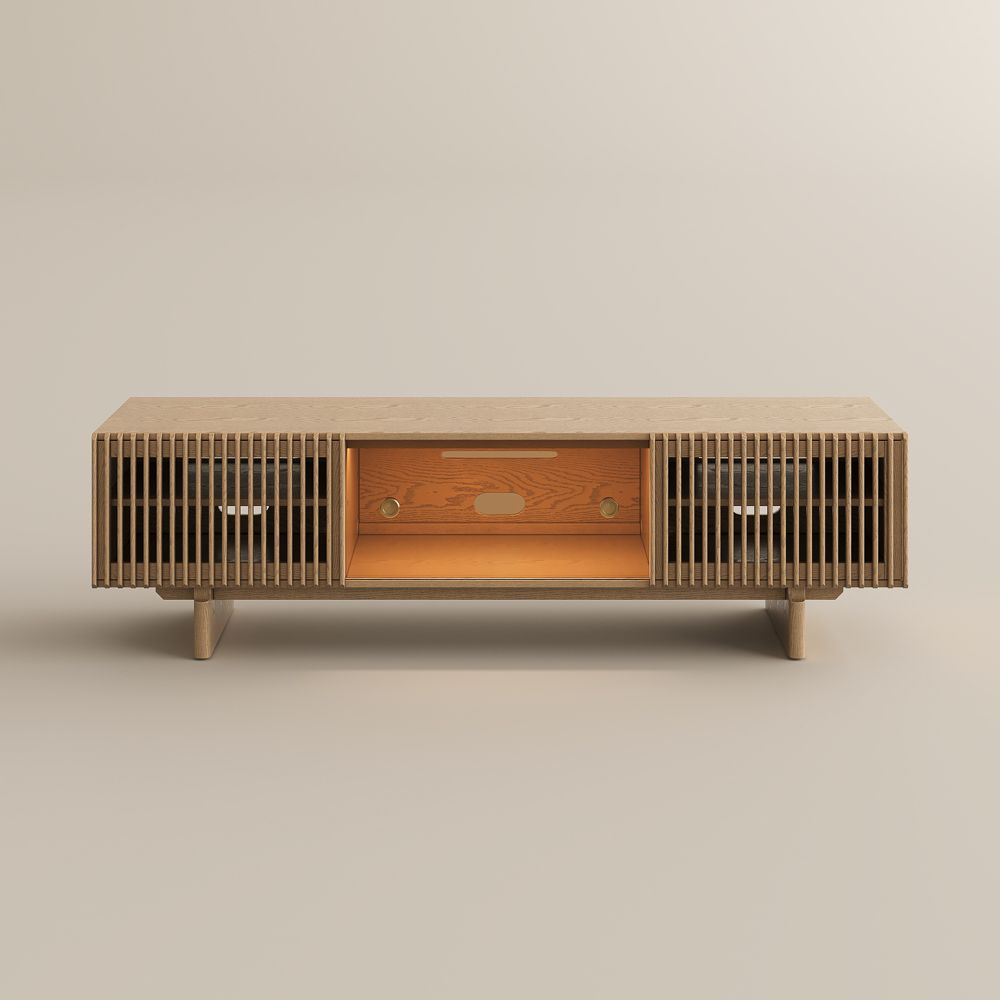 On the Ground Natural Wood Color Plywood TV Stands