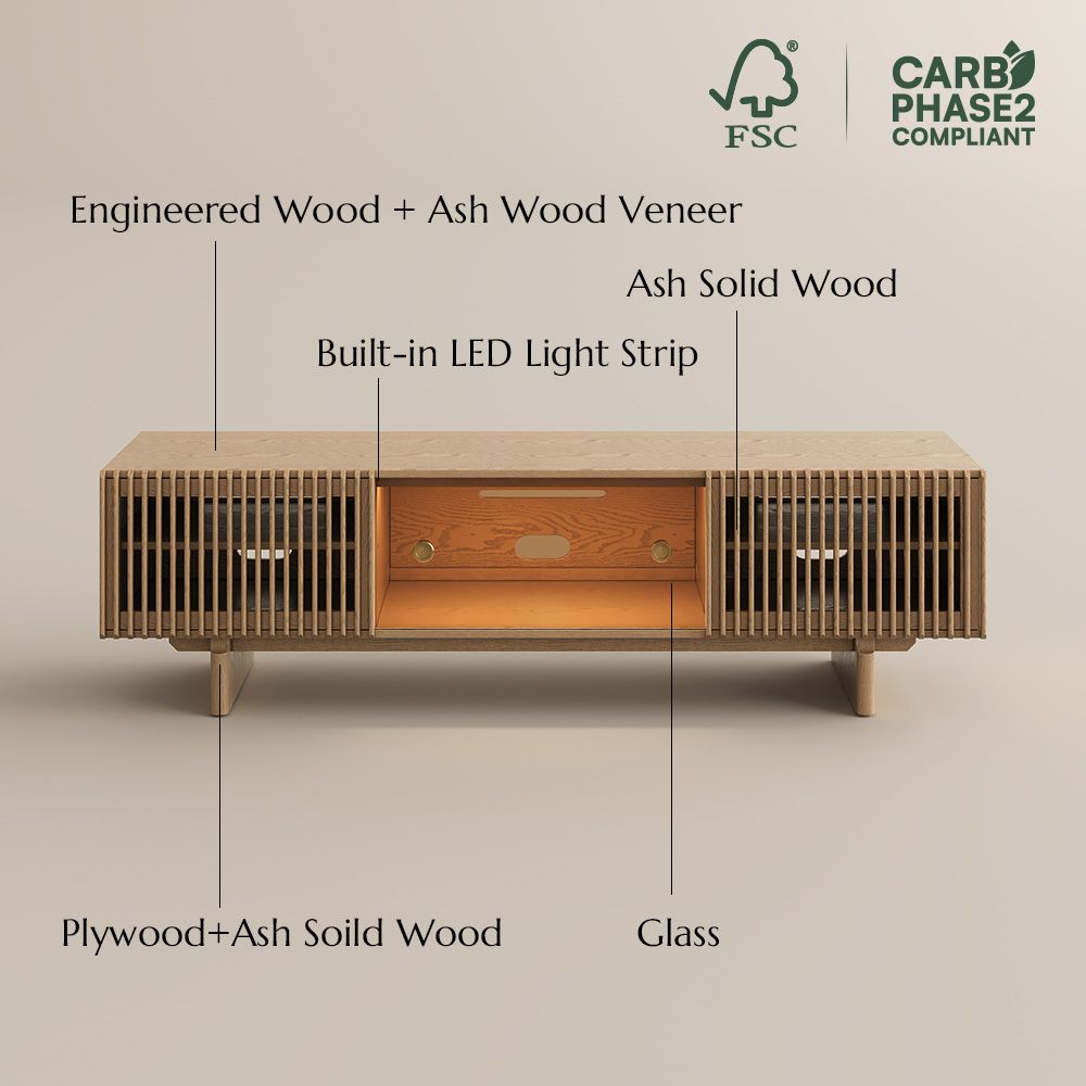 Perfect for 65 Inch TV Natural Wood Color Plywood TV Stands