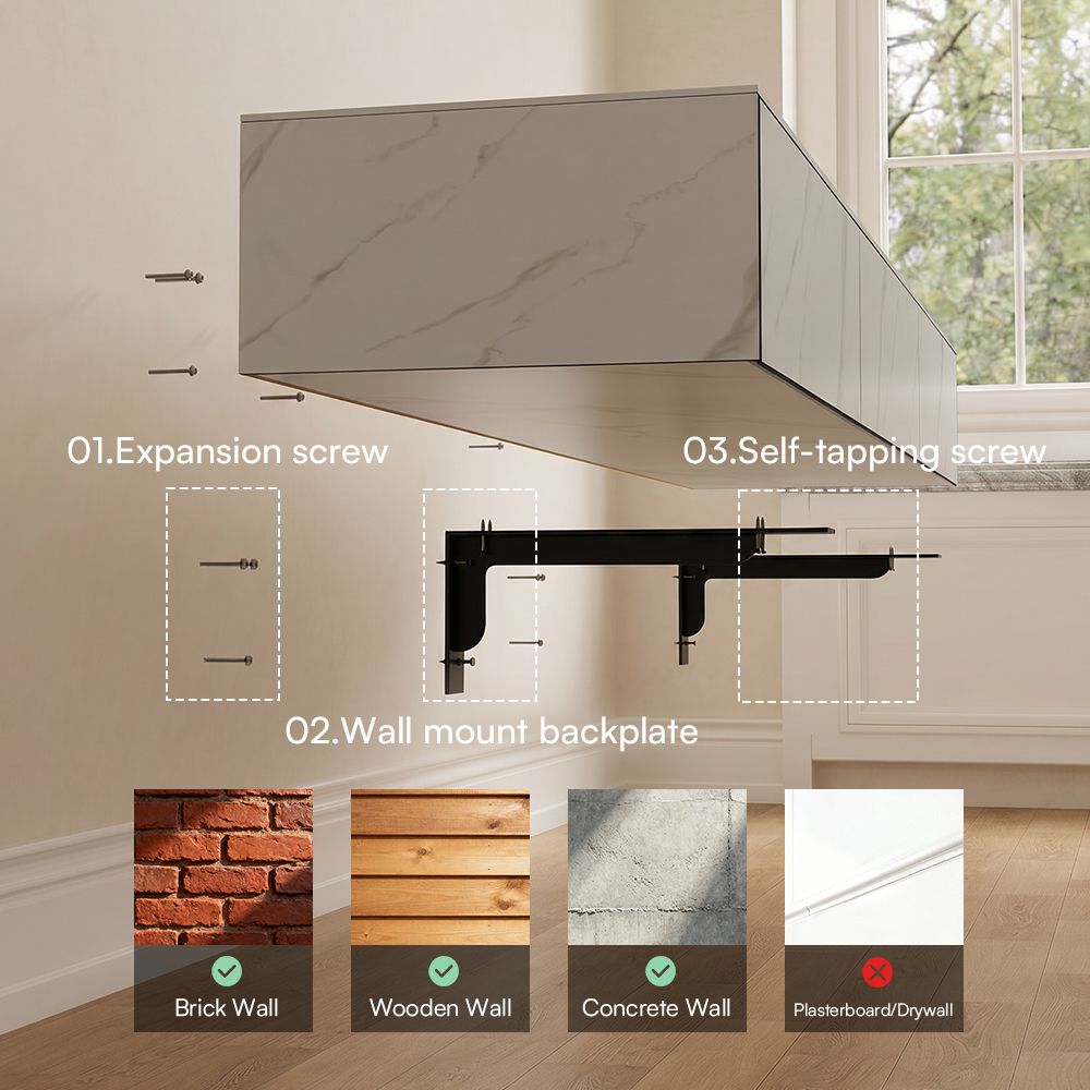 White White Sintered Stone TV Stands