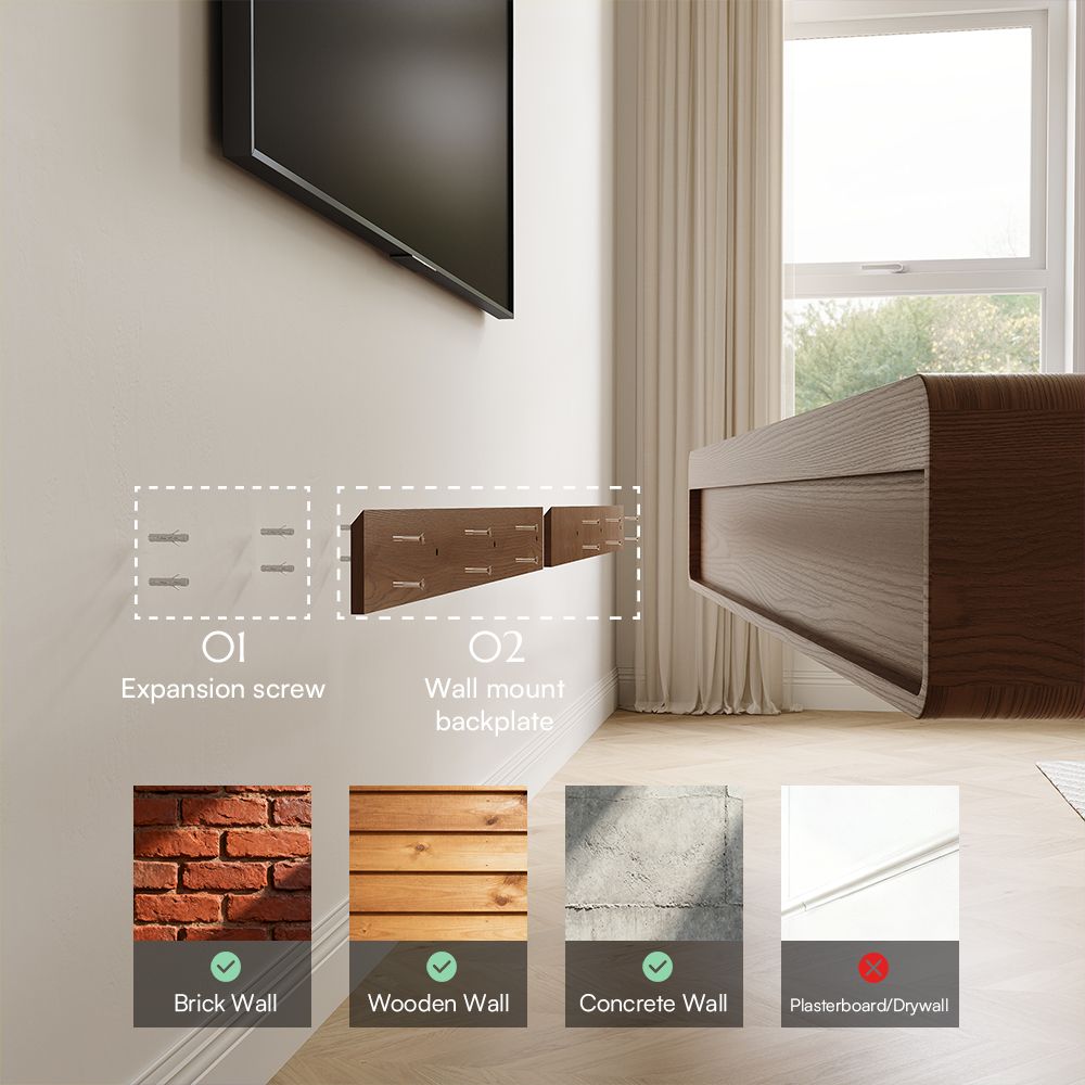 FLOAT Walnut Color MDF TV Stands