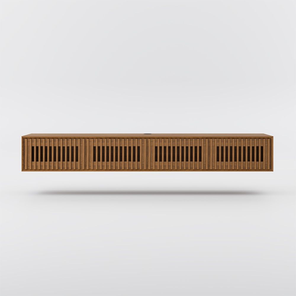 Floating Walnut Color MDF TV Stands
