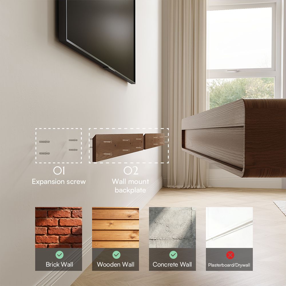 Oak Dark Wood & White MDF Living Room Set