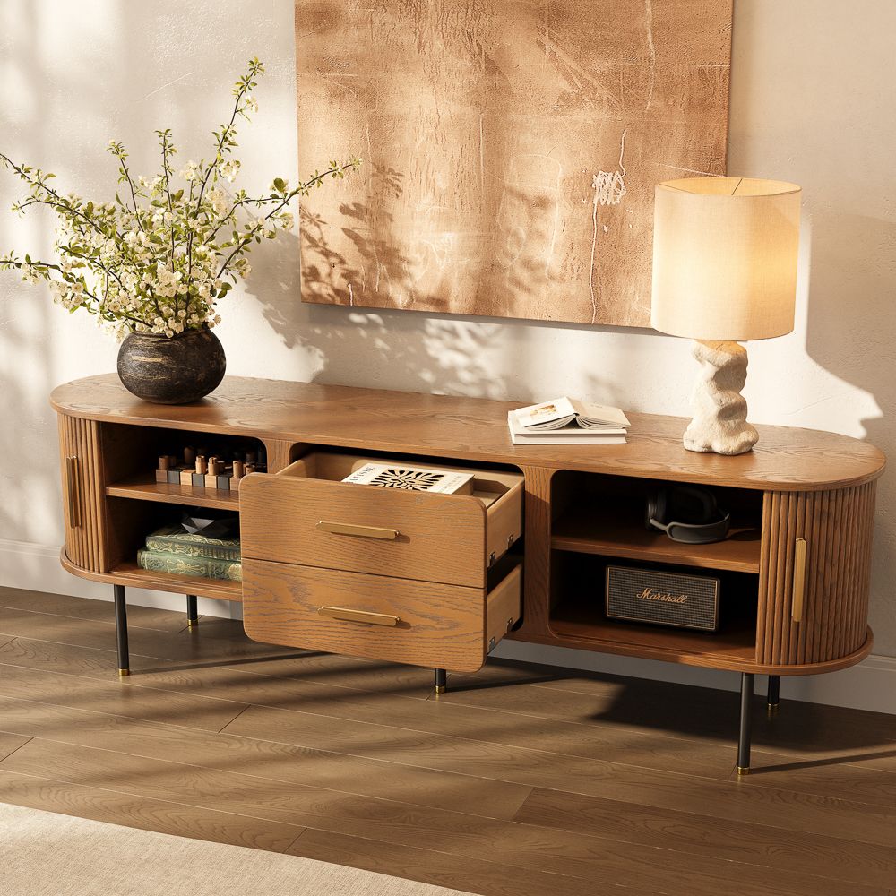 Eos Walnut Color Plywood TV Stands