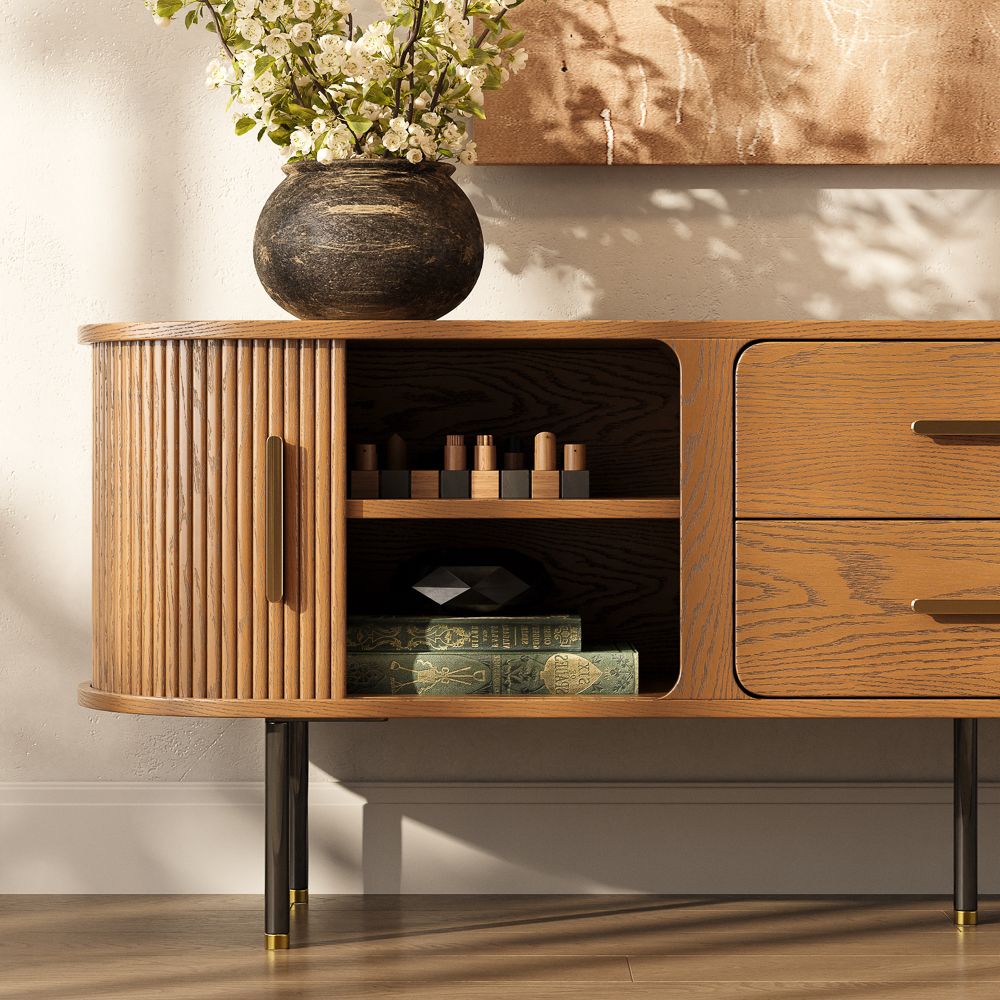 Mid Century Modern Walnut Plywood TV Stands