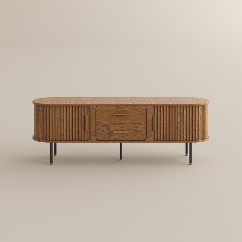 Bedroom Walnut Color Plywood TV Stands