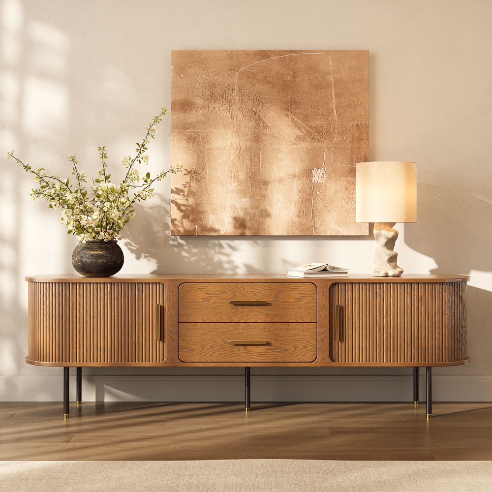Wood Walnut Color Plywood TV Stands