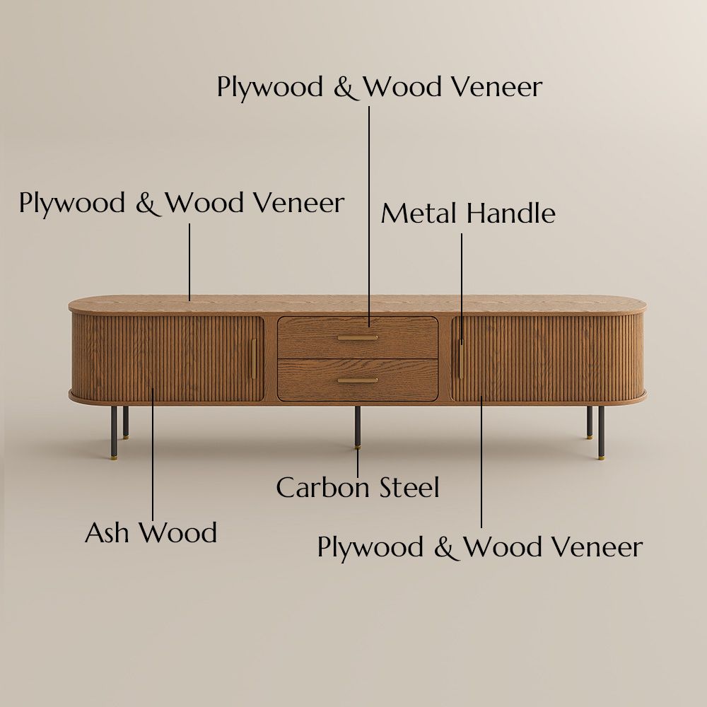 Living Room Walnut Color Plywood TV Stands
