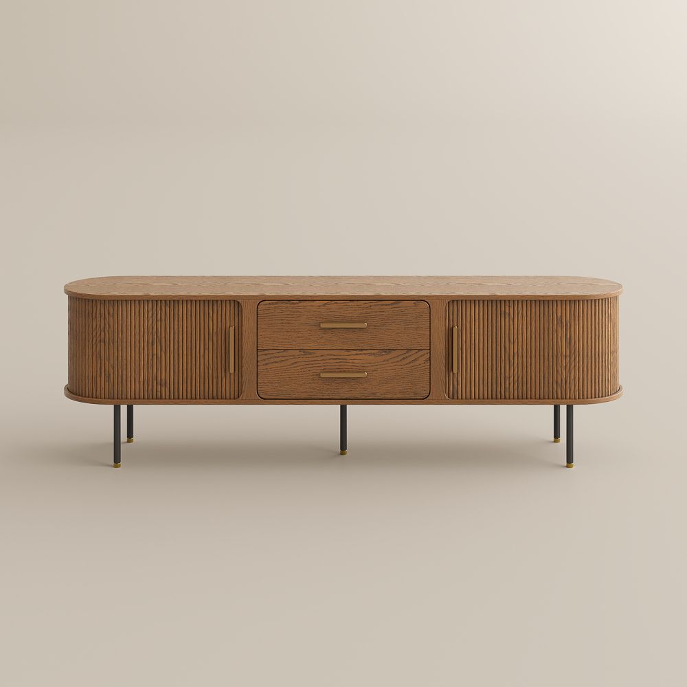 with Drawers Walnut Color Plywood TV Stands