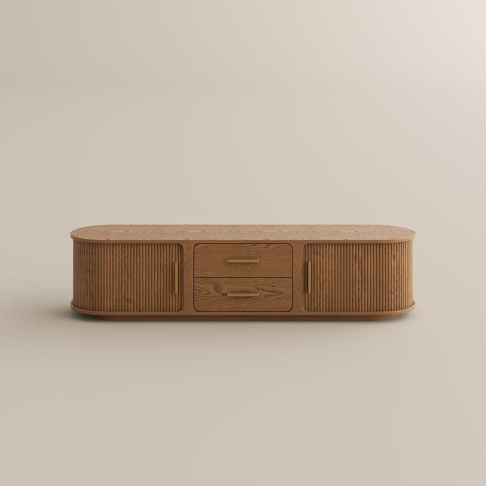 Perfect for 65 Inch TV Walnut Color Plywood TV Stands