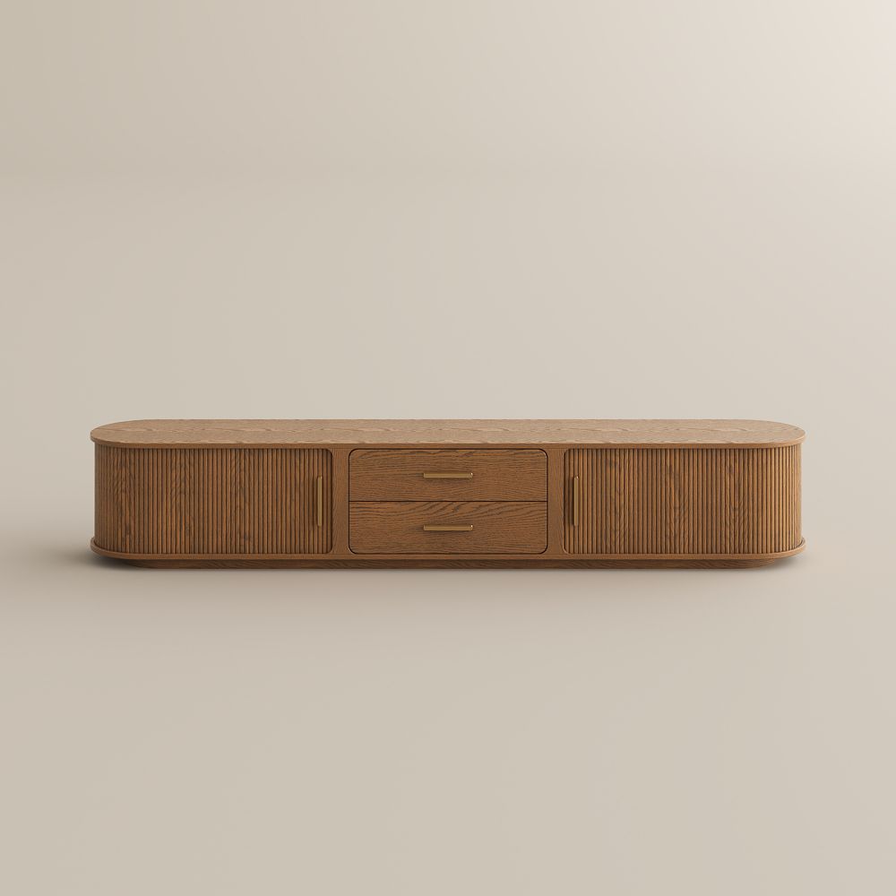 Living Room Walnut Color Plywood TV Stands