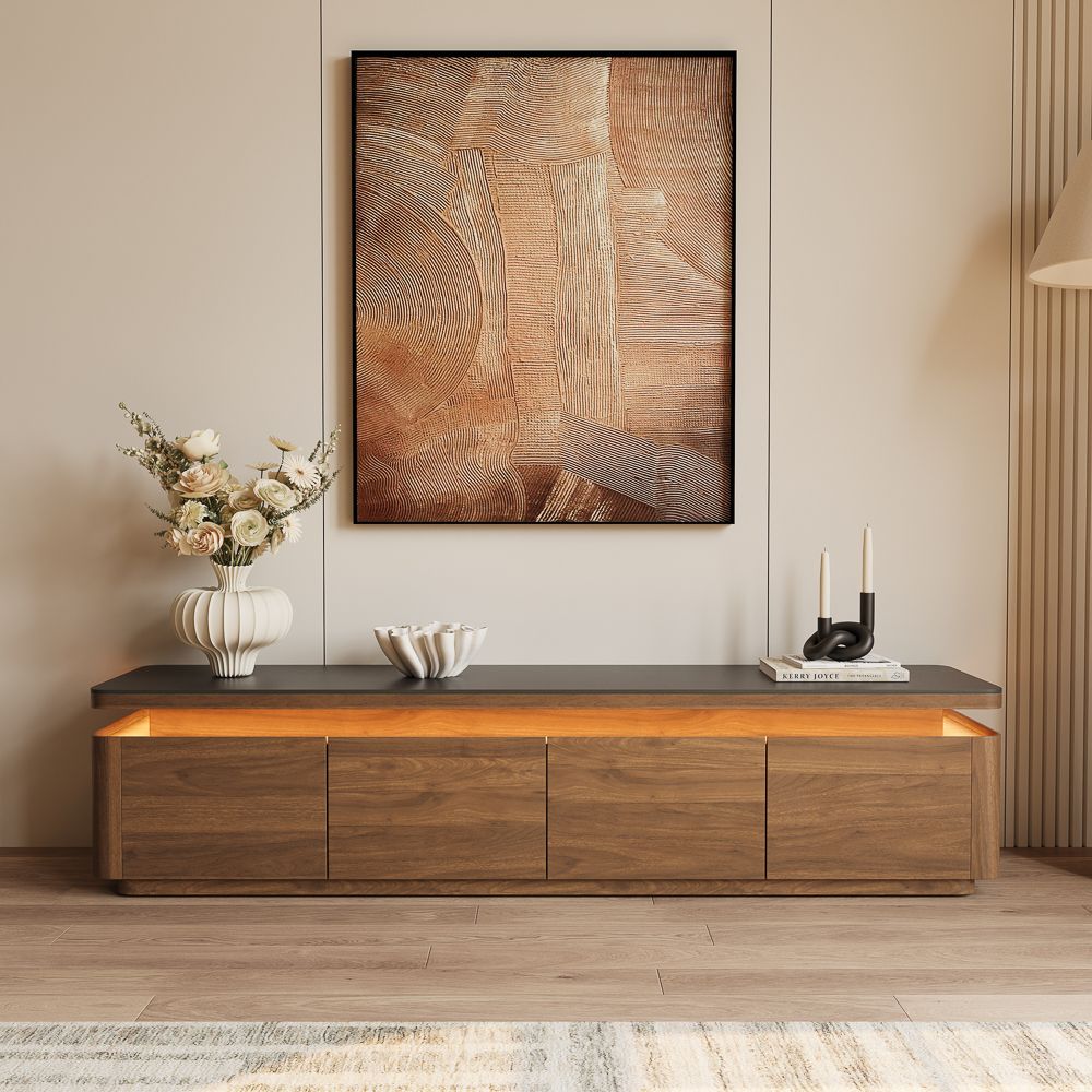 Aether Walnut & Black MDF TV Stands