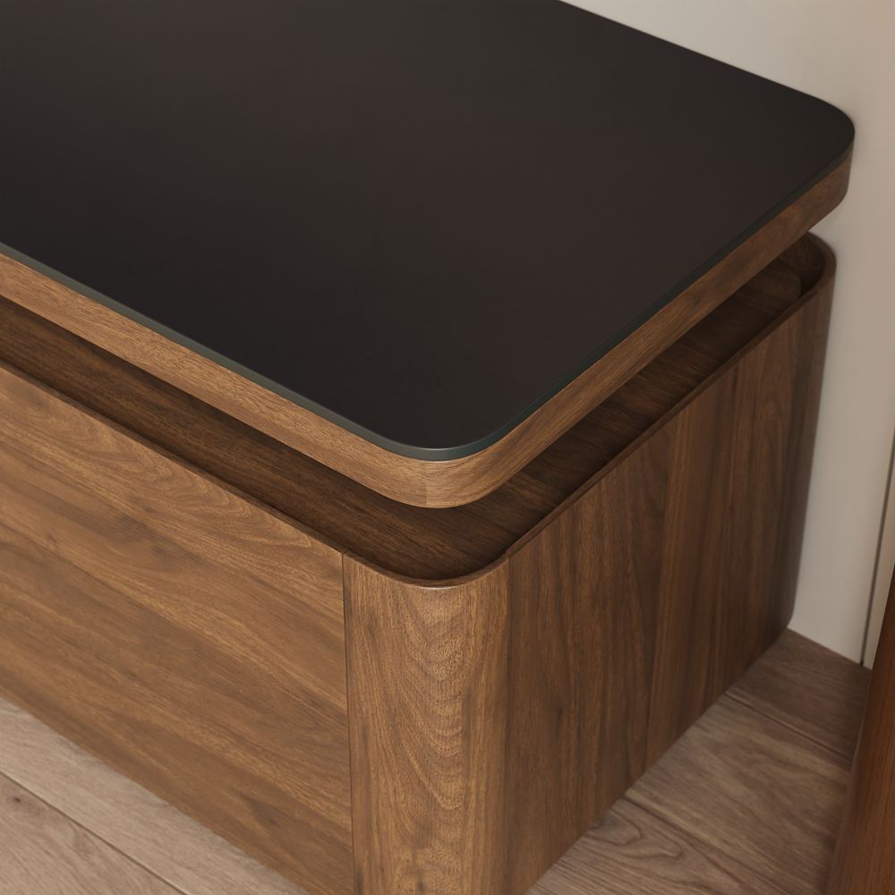 Wood Walnut & Black MDF TV Stands