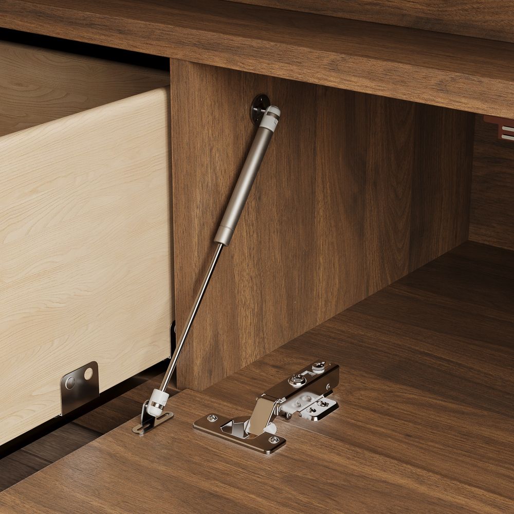 with Drawers Walnut & Black MDF TV Stands