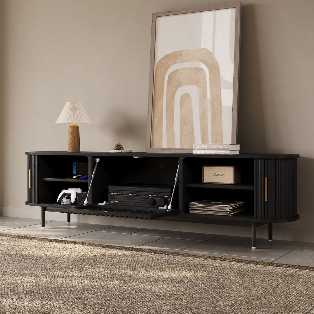 Bedroom Black Plywood TV Stands