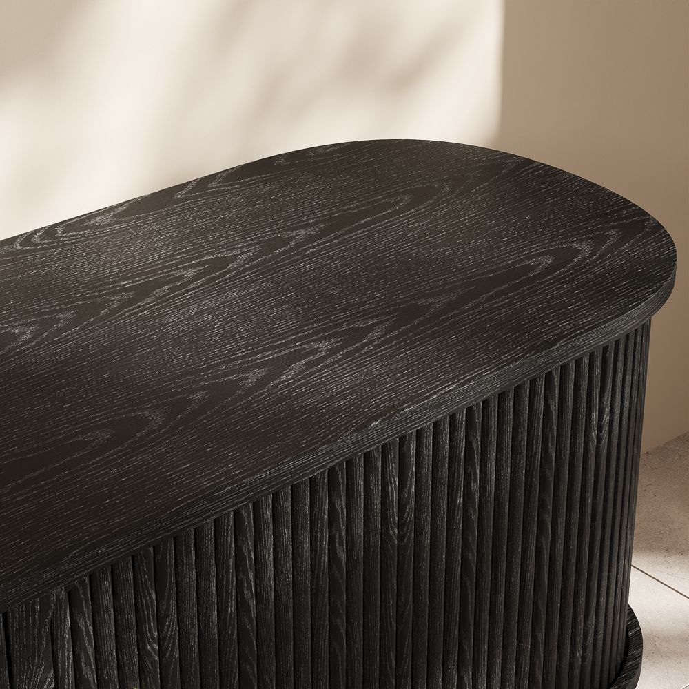 Fluted Black Plywood TV Stands