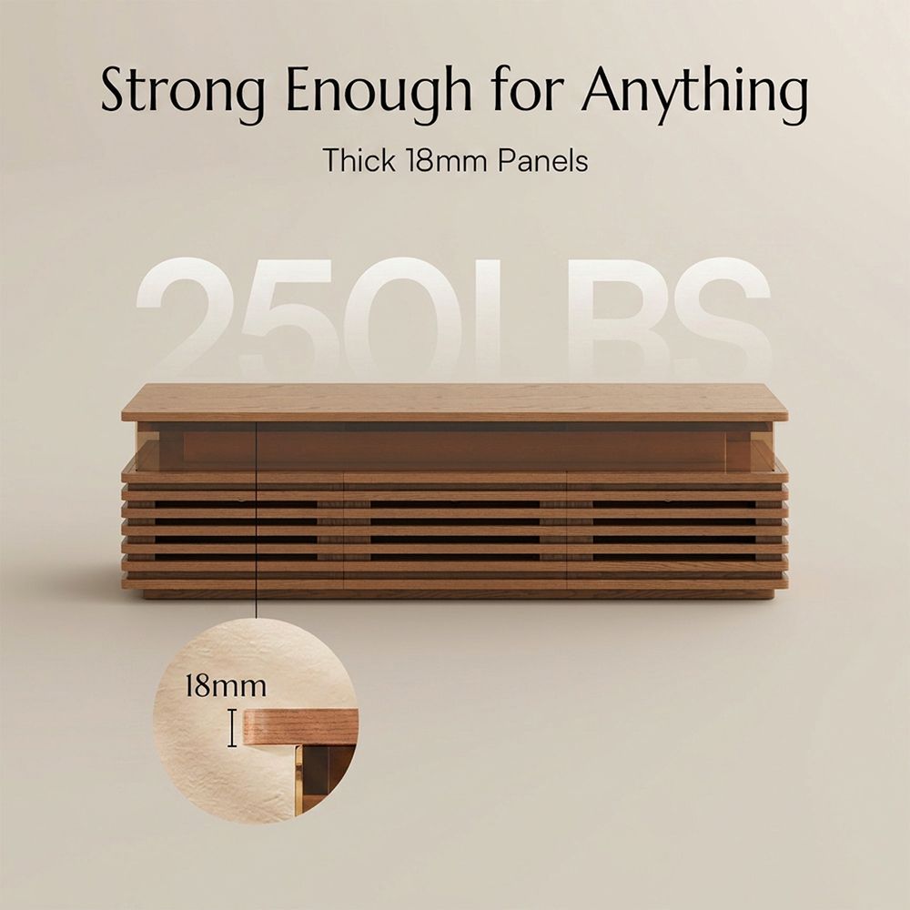 Adjustable Walnut Color Engineered Wood TV Stands