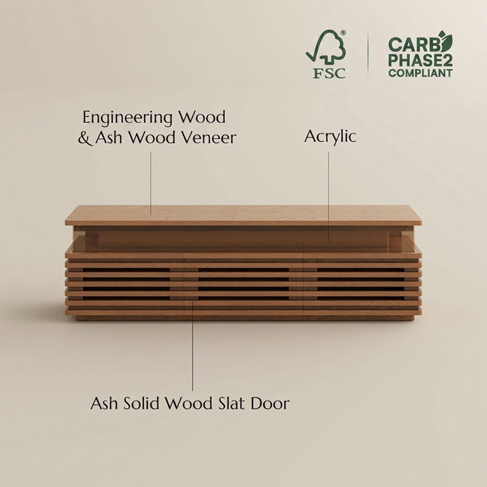 with LED Lights Walnut Color Engineered Wood TV Stands