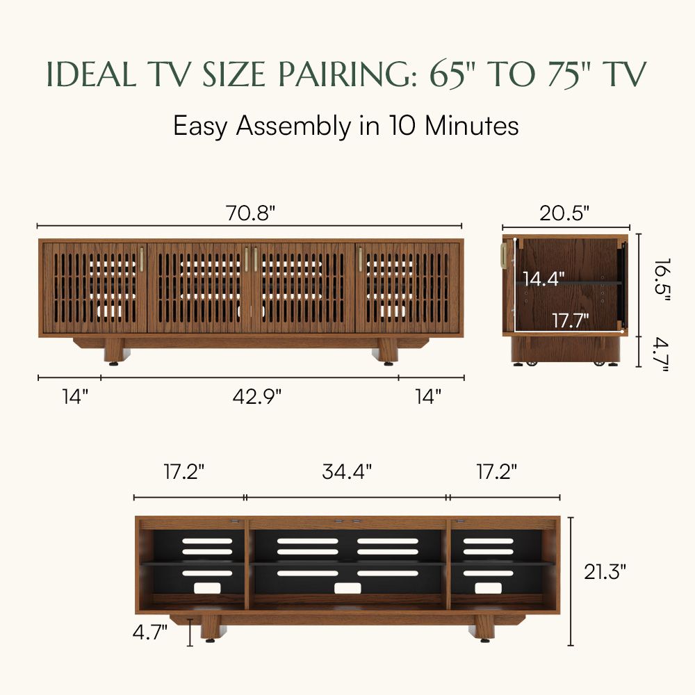 Walnut Color MDF TV Stands