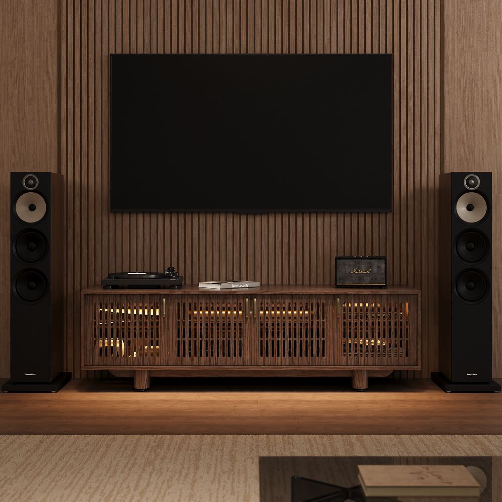 Walnut Color Brown MDF TV Stands