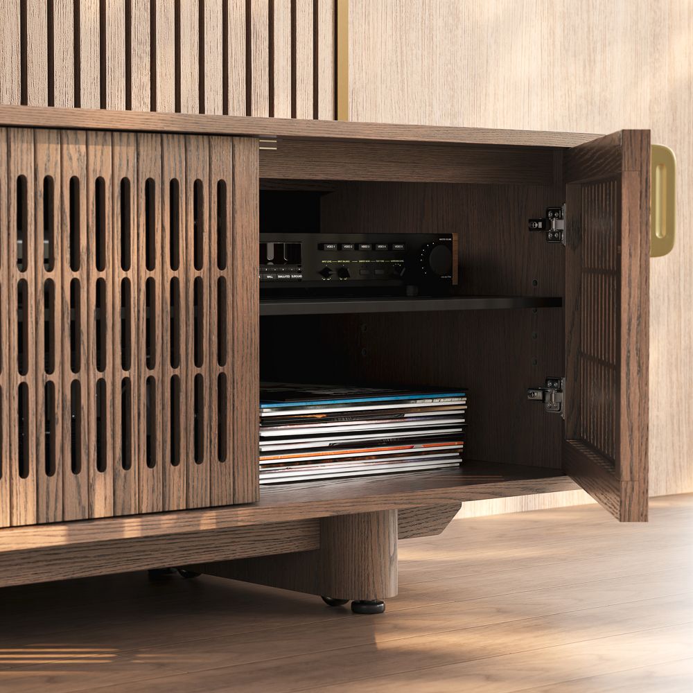 Walnut Color Brown MDF TV Stands