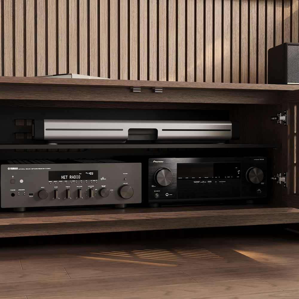 Fluted Brown MDF TV Stands
