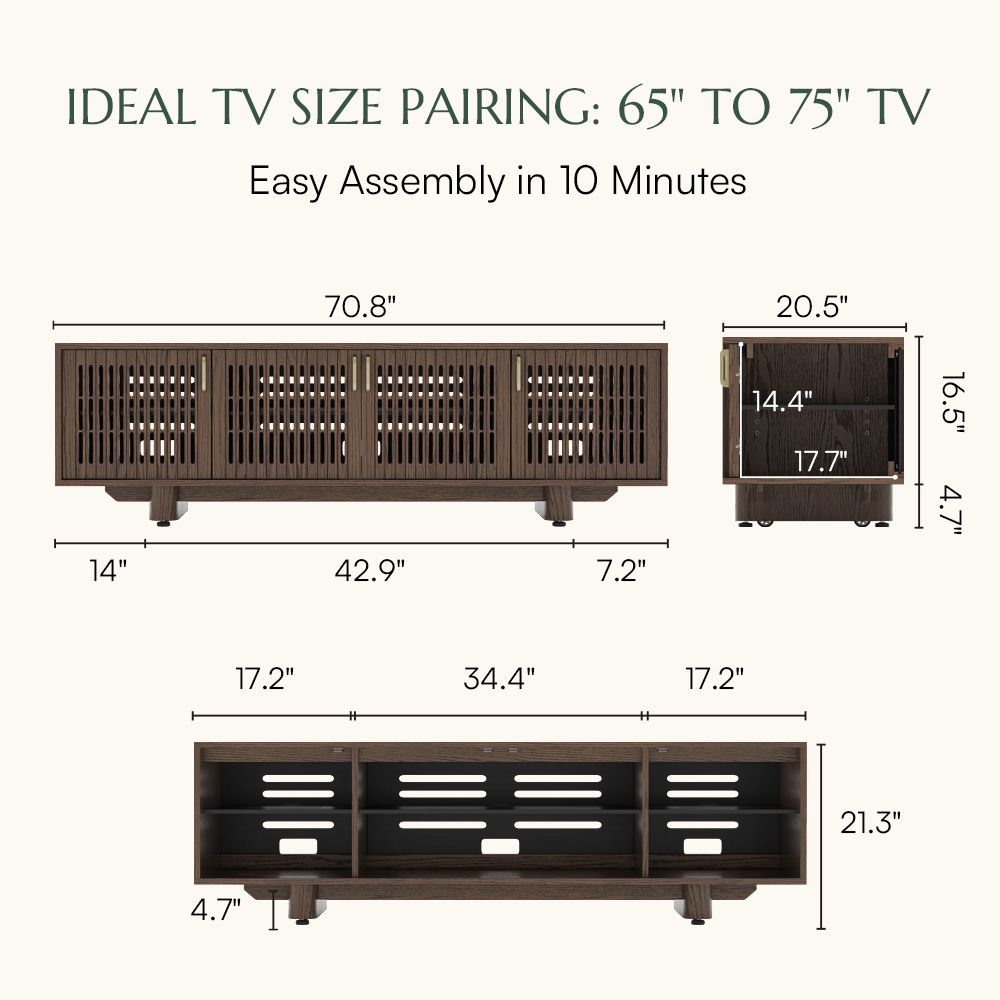 On the Ground Brown MDF TV Stands
