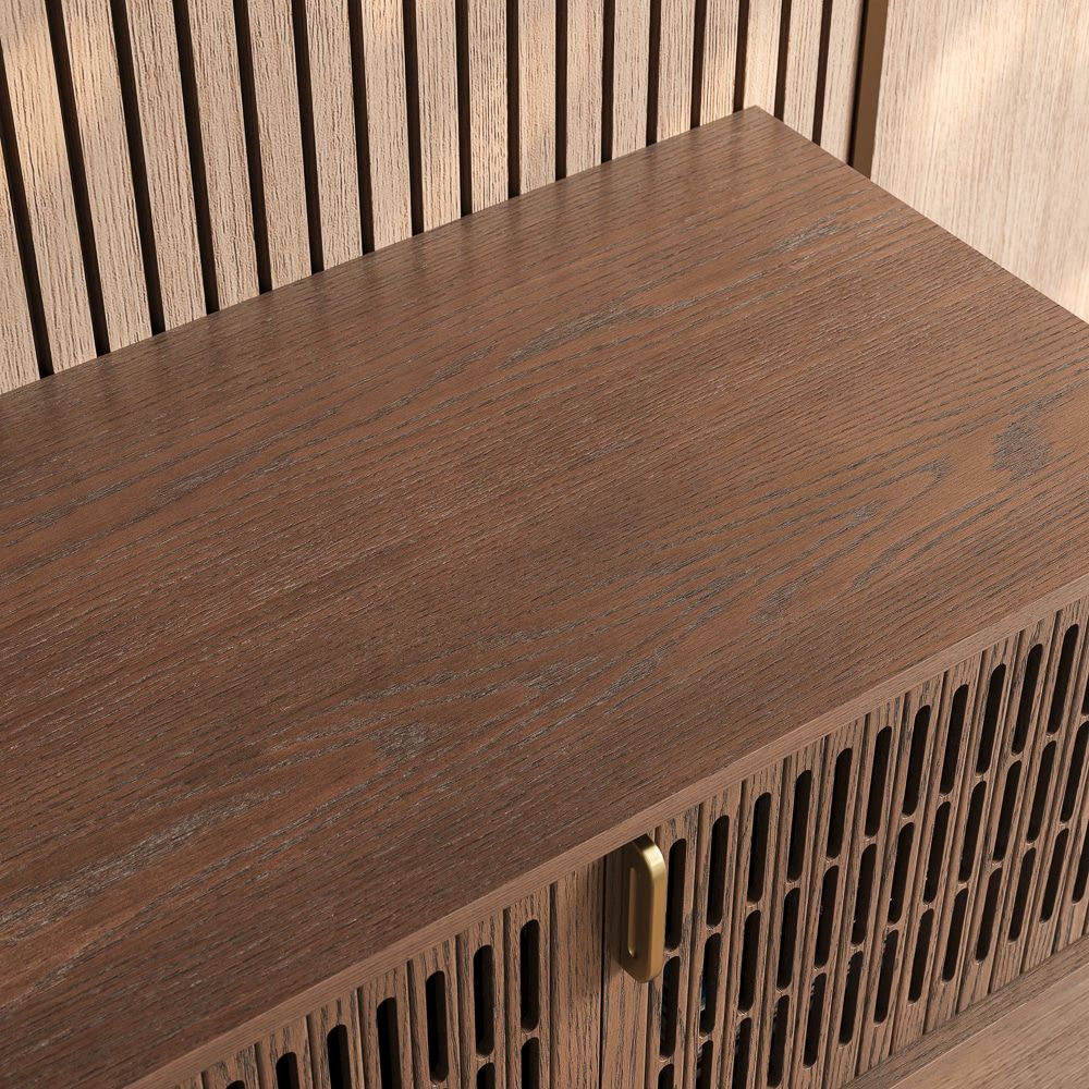 Fluted Brown MDF TV Stands